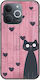 Mobile Phone Case Valentine's Day Cat Is Love Realme Note 70t Black TPU Black Silicone