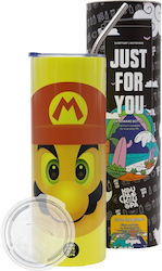 Super Mario Flat Neon Yellow Travel Tumbler Θερμό Μεταλλικό Καλαμάκι Ανωξείδωτο 304 Food Grade Super Mario Flat Neon Yellow Travel Tumbler Θερμό Μεταλλικό Καλαμάκι Ανωξείδωτο 304 Food Grade