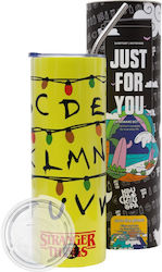 Stranger Things Abc Neon Yellow Travel Tumbler ...