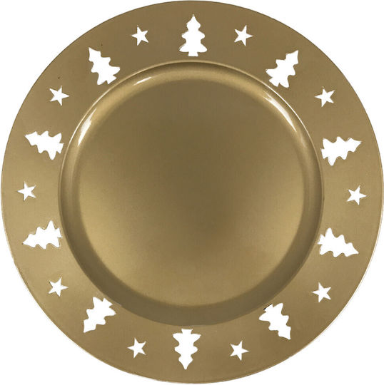 Trademarkt Christmas Platter Plastic Gold