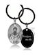 Saint Basil Amulet Keychain Personal Engraving Back Steel Black Basilios Bijou Box
