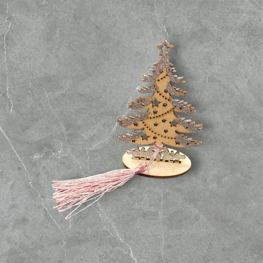 3D Stand Tree Glitter Pink Tassel
