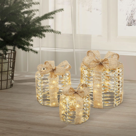 ECD Germany Illuminated Christmas Figure Box Gold 3pcs