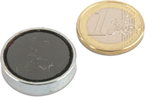 Magnet Peltam Φ25x7mm Behälter Ferrit Haftkraft 4kg