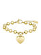Lacoste Women's Bracelet with Heart Design in Gold Plated Steel 19cm