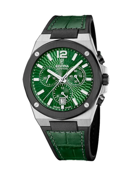 Festina Мъжки Часовник 42 мм На Батерия със Зел...