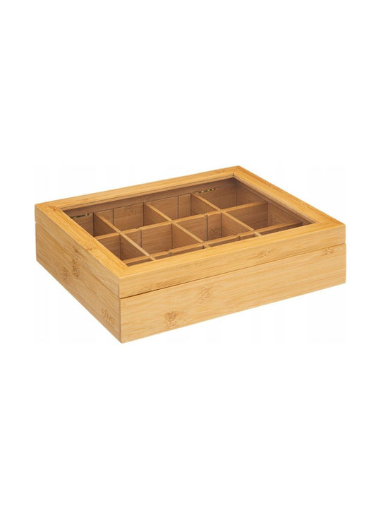 5Five Box for Tea with Lid Wooden Transparent