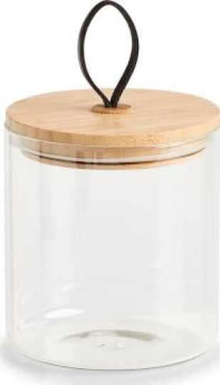 Zeller Allgemeine Verwendung Lebensmittelglas mit Deckel Hölzernes Transparent 1000ml 1 Stück