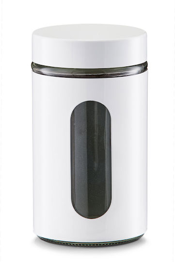 Zeller Allgemeine Verwendung Glasvase mit Deckel Weiß 900ml 1 Stück