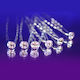 Set 6 Lilac Plated Bridal Swarovski Crystal Hair Pins Bride Bridesmaid Syrana