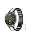 Metallisches Tragbare Bänder Xdfind Three Beads 22mm Resin Schwarz-Weiß