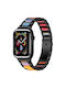 Metallisches Tragbare Bänder Riemen Für Apple Watch 38 40 41 S10 42mm Schwarzer Regenbogen