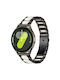Metal Watch Strap Resin Samsung Galaxy Watch 7 6 5 Fe Black White