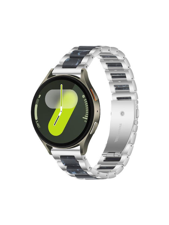 Metallisches Tragbare Band Uhr Harz Samsung Galaxy Watch 7 6 5 FE Silber Blau