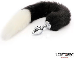 LateToBed Fox Tail Anal Plug Black 7cm