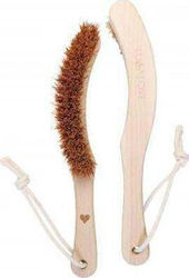 Lullalove Brush Back for Exfoliation with Wooden Handle Red 1pcs