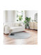 vidaXL Teppich Rund Synthetisch,Polyester/Cotton/Leather Gray
