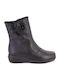 Leather Women's Ankle Boots Platform Black