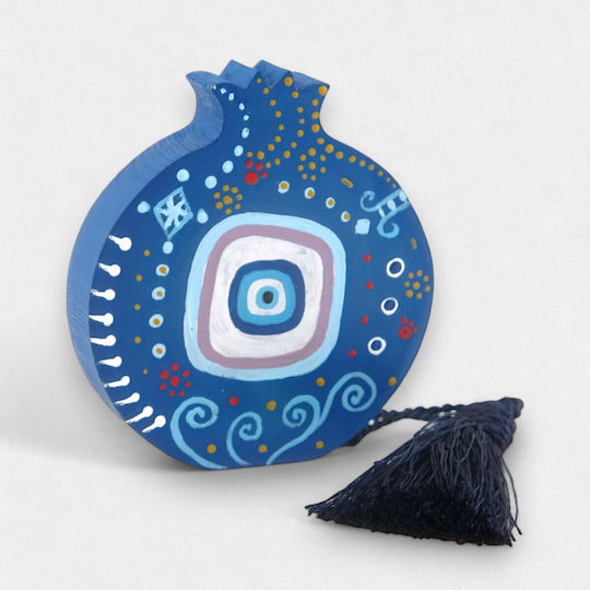 Artifact Handmade Настолници Гоури Нар Син от Дървο 11x12.5см 1бр