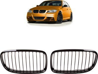 Mtuning Спортна Решетка Single Ribs Гланц Черна БМВ 3 E90 E91 Facelift 2008-2011