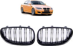 Mtuning Sports Grill Double Ribs Gloss Black Bmw 5 E60 E61 2003-2010