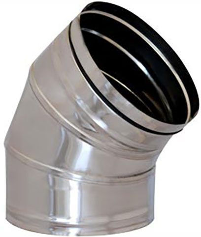 Ecke 45° Edelstahl Einwandiges Inox Durchmesser 300