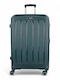 R&J Large Travel Suitcase Hard Green with 4 Wheels Height 75cm r&j-pp003-28-prasino