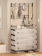 Floor Garment Rack made of Metal Black 63x28x180cm