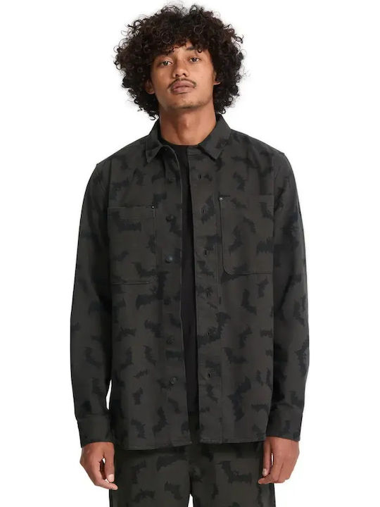 J.j Villard Long Sleeve Shirt in Regular Fit Rinsed Black