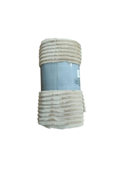 Sidirela Κουβέρτα Fleece Μονή 150x200εκ. Μπεζ