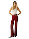 Willa Women's High-waisted Corduroy Trousers Flared Red