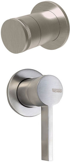 Armando Vicario Mooi Built-in Faucet Mixer for Shower 3 Exits Inox Silver