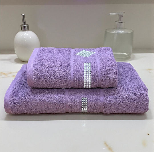 Linea Home Set De Prosoape De Baie 2 Buc Diamond Lavandă Greutate 500gr/m²