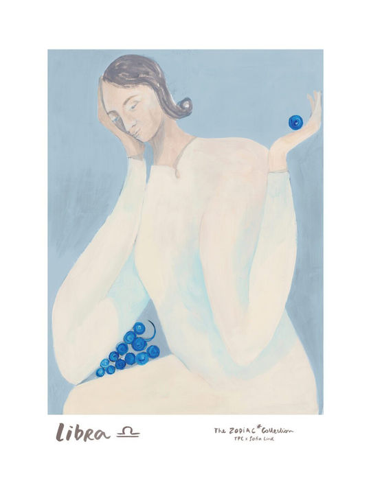 Πόστερ Libra Sofia Lind Μπεζ Γαλάζιο 50 X 70 Cm Poster Club