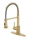 Kitchen Faucet Counter Retractable Gold