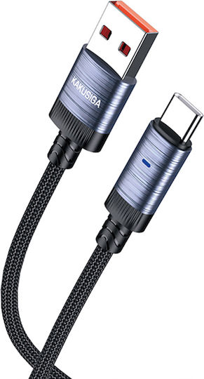 Kakusiga Braided USB 2.0 Cablu USB-C bărbătesc - USB-A Negru 1.2m (KALKSC972B)