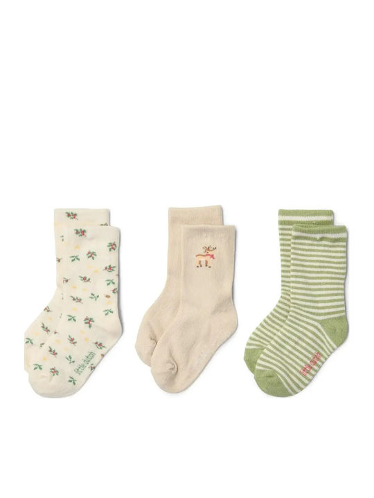 Little Dutch Kindersocken Little Christmas Beige 3er-Pack
