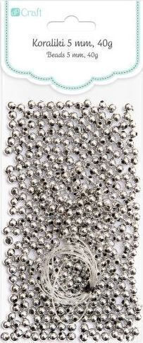 DP Craft Χάντρα Χειροτεχνίας Ασημί 5mm 40gr