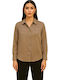 Women's Long Sleeve Shirt Beige-brown
