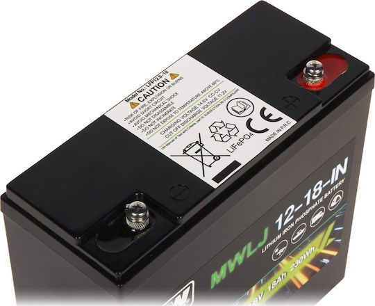 MW Power UPS Battery with Capacity 18Ah and Voltage 12.8V 12.8V/18AH/LIFEPO4-MWLJ 1pcs