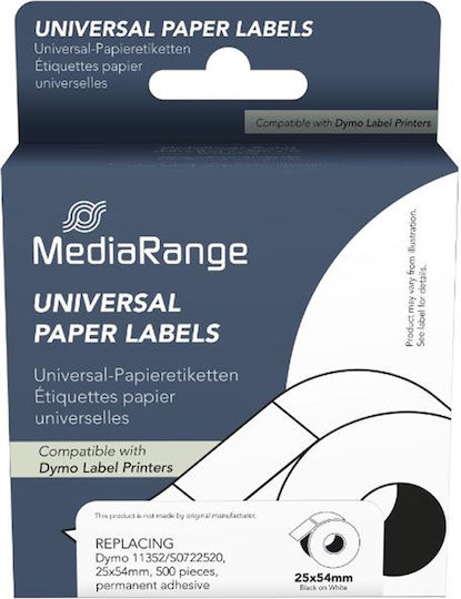 MediaRange 500 Selbstklebende Etikettenrollen 25x54mm 1Stück