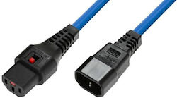 Microconnect IEC C13 - IEC C14 Cable 2m Μπλε MC-C13C14LOCK-2MB