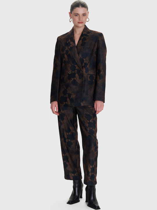 ALE - The Non Usual Casual Blazer pentru femei Încrucișat Sacou Multicolour