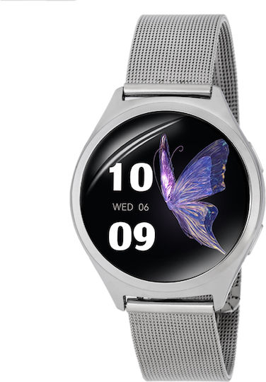 3Guys 3Guys Stainless Steel 39mm Smartwatch with Heart Rate Monitor Silver