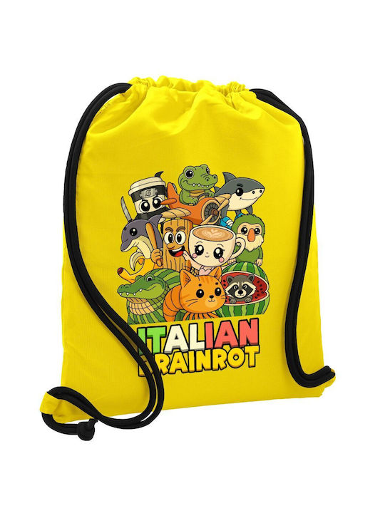 Koupakoupa Italian Brainrot Friends Gym Backpack Yellow