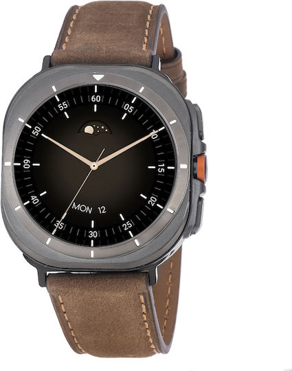 3Guys 3GW4071 43mm Smartwatch with Heart Rate Monitor (Brown)