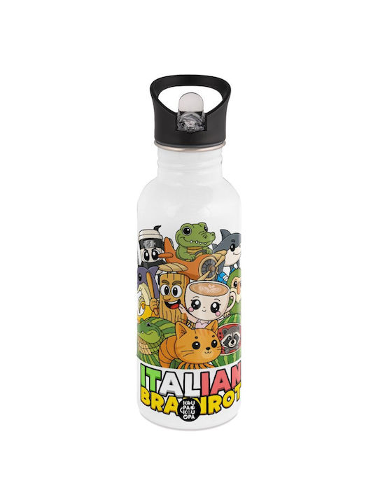 Koupakoupa Italian Brainrot Friends Water Bottle Stainless Steel 592ml White