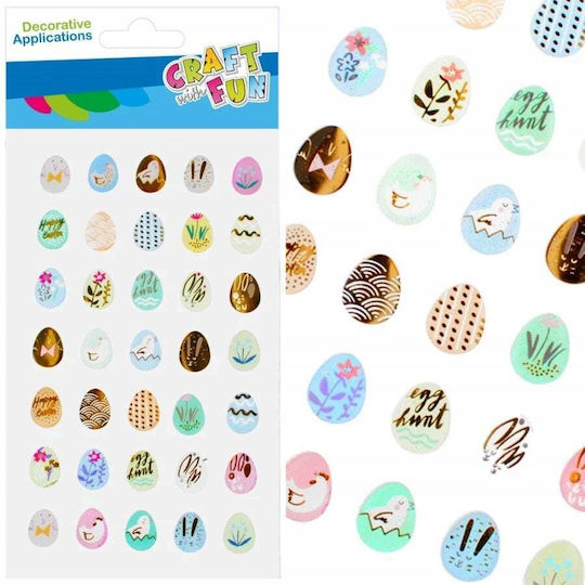 Craft with Fun Autocolante Metalice De Paște Set 35 Bucăți