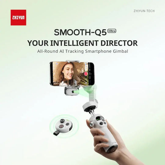 Zhiyun Smooth Q5 Ultra Combo Phone Gimbal with 3 Axis Stabilization and 13.5 Operating Hours Gray