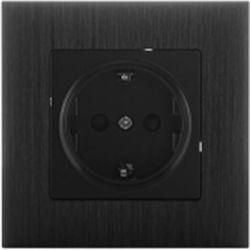 Schuko Power Socket Flush Mounted 1-Gang Black S100b Schuko Power Socket Flush Mounted 1-Gang Black S100b
